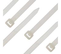 SeKi Fascette stringicavo - 100 pezzi - Bianco/Naturale 100 x 2,5 mm Resistente agli strappi fino a 8,2 kg - Nylon PA6.6 - Autobloccanti - Set di fascette per gestione cavi, casa, officina e industria