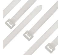 SeKi Fascette stringicavo - 100 pezzi - Bianco/Naturale 450 x 7,6 mm Antistrappo fino a 58,9 kg - Nylon PA6.6 - autobloccanti - Set di fascette per gestione cavi, casa, officina e industria