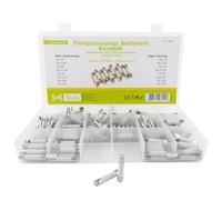 SeKi 160 pezzi fusibili in ceramica 6 X 30 Assortimento 160 pezzi 16 tipi; 8 X Flink + 8 X Listelli 1A, 1,6A, 2A, 3,15A, 5A, 6,3A, 10A e 15A, fusibile per tubi in vetro; ceramica
