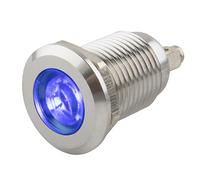 SeKi Lampada di controllo LED da 12 mm, colore blu, 6-24 V, in acciaio inox V2A, indicatore luminoso, indicatore, spia di controllo, indicatore di funzionamento