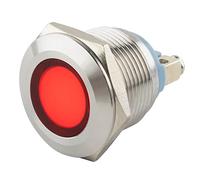 SeKi Lampada di controllo LED da 19 mm, colore rosso, 6 - 24 V; in acciaio inox V2A, indicatore luminoso di direzione, indicatore di funzionamento