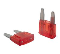 SeKi Mini fusibile piatto 10 A rosso; fusibile auto 32 V/DC fusibile piatto per barca, rimorchio, roulotte, 5 pezzi