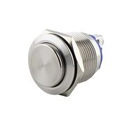 SeKi Pulsante a pressione in acciaio inox, Ø 16 mm, a forma di testa sporgente, attacco a vite; pulsante campanello