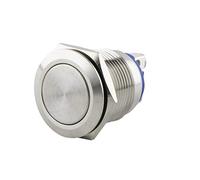 SeKi Pulsante a pressione in acciaio inox, Ø 19 mm, a forma di testa piatta, attacco a vite; pulsante campanello