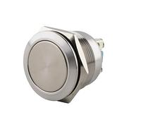SeKi Pulsante in acciaio inox, diametro 22 mm, testa piatta, attacco a vite; pulsante campanello