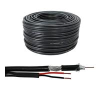 SeKi RG59 50 m cavo coassiale + corrente 75 Ohm 0,81 mm cavo video CCTV coassiale videosorveglianza telecamera di sorveglianza