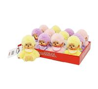 Sekiguchi 201495 - Monchhichi Originale, Giallo, Viola e Rosa Assortiti, Peluche di 15 cm Circa