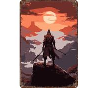Sekiro Shadows Die Twice Metal Tin Sign Poster Game Decor for Living Room Cafe Targa decorativa da parete 30,5 x 20,3 cm
