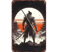 Sekiro - Targa decorativa in metallo a tema anime, per soggiorno, bar, 30,5 x 20,3 cm