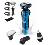 Sekoda Pro 8 Rasoio elettrico, testina galleggiante 4D, ricarica rapida, motore silenzioso, lame a doppia pista, impermeabile IP6X (blu, rasoio + set da tre pezzi)