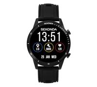 Sekonda Active Go Unisex 45mm Smartwatch Watch con cassa nera e cinturino in silicone con quadrante LCD