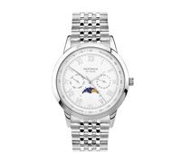 Sekonda Classic Armstrong 30229 - Orologio da uomo, al quarzo, 40 mm, bianco, giorno/data e bracciale argento