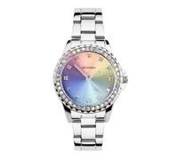 Sekonda Elizabeth - Orologio da donna con cassa e cinturino in acciaio inox, 33 mm, Argento/Arcobaleno, Bracciale