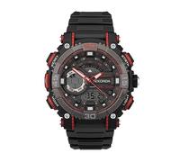 Sekonda Malvern 49 mm Ani-Digi orologio sportivo da uomo al quarzo leggero con retroilluminazione, funzione giorno, data, sveglia, cronometro, impermeabile fino a 100 m, Nero , Cinturino