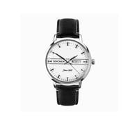 Sekonda - Mens 1974 - Orologio con quadrante argentato da 40mm con cinturino in pelle-Argento One Size