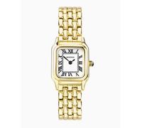 Sekonda - Monica - Orologio a lancette da donna da 20 mm con cassa rettangolare in lega oro, cinturino oro in lega e quadrante bianco One Size