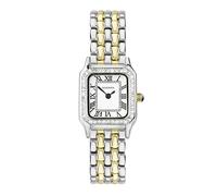 Sekonda Monica - Orologio da donna al quarzo, cassa e bracciale in lega con lunetta in pietra e quadrante bianco, Oro scintillante, bicolore