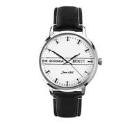 Sekonda Orologio Al quarzo Uomo, misura cassa 40.00mm con quadrante Argento Analogico e cinturino Nero in Pelle 1948