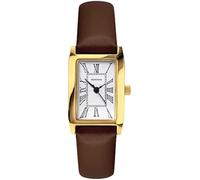 Sekonda Orologio classico da donna al quarzo con display analogico bianco e cinturino marrone 40336, Vestito