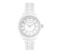 Sekonda Orologio classico da donna Margot da 34 mm con cinturino in acciaio inossidabile bianco e quadrante bianco