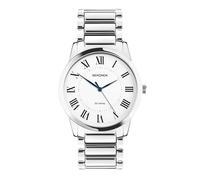Sekonda Orologio classico da uomo Beaumont da 40 mm con cinturino in lega e quadrante bianco, Bianco, Argento, Classico
