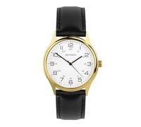 Sekonda Orologio classico da uomo Evans da 38 mm in oro con cinturino in pelle nera e quadrante bianco