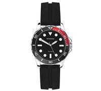 Sekonda Orologio da donna Balearic 33mm stile subacqueo analogico al quarzo vetro minerale 50m resistente all'acqua, Nero , Cinturino