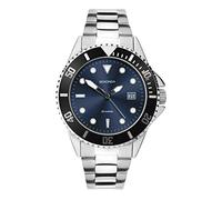 Sekonda Orologio sportivo da uomo al quarzo con display analogico, quadrante blu e bracciale in acciaio inox 1926