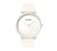 Sekonda Palette Damen-Armbanduhr, 34 mm, Quarz, Analog-Anzeige, Silikon-Armband, bianco, Minimalista