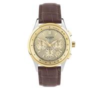 Sekonda Racer - Orologio al quarzo da uomo, 42 mm, con display analogico della data e cinturino in pelle, Marrone, Cinturino