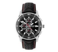 Sekonda Sport Midnight - Orologio cronografo da uomo, 44 mm, con display analogico della data e cinturino in acciaio inossidabile argentato, nero, nero., Cinturino