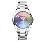 Sekonda Taylor - Orologio al quarzo da donna, 34 mm, con datario analogico e cinturino in acciaio inossidabile argentato, Arcobaleno, Bracciale