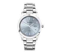 Sekonda Taylor - Orologio da donna al quarzo da 34 mm con display analogico della data e cinturino in acciaio inossidabile argentato, Blu, misura unica, Bracciale