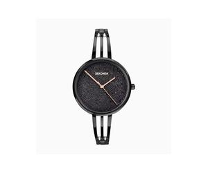 Sekonda - Womens Stardust - Orologio con quadrante nero da 36mm con bracciale in lega di metalli semirigido One Size