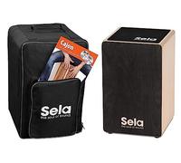 Sela SE 120 Cajon con Zaino, Pad e Libro per Cajon in Tedesco e CD e DVD, Nero