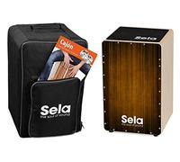 Sela SE 123 ES Set Cajon con Zaino, Pad e Libro in Spagnolo, CD e DVD, Marrone