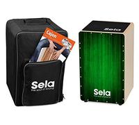 Sela SE 131 EN Varios Green Cajon Set with backpack, cajon pad, English cajon method, CD and DVD