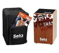 Sela SE 133 EN Varios Cajon Set with backpack, cajon pad, English cajon method, CD and DVD