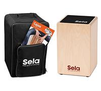 Sela SE 154 IT Cajon con Zaino, Pad e Libro per Cajon in Italiano e CD e DVD, Naturale