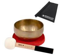 Sela SE 260 - Campana tibetana Harmony Singing Bowl, 12 cm, con bacchetta, sacchetto di cotone, anello in feltro + panno in microfibra Keepdrum
