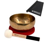 Sela SE 262 - Campana tibetana Harmony Singing Bowl, 17 cm, con bacchetta, sacchetto di cotone, anello in feltro + panno in microfibra Keepdrum