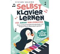 Selbst Klavier lernen für Junior Mini-Pianisten. Ganz einfach beliebte Kinderlieder mit Pinguin Pip in Rekordzeit spielen! Mit Farbsystem schon ab 3 Jahre.