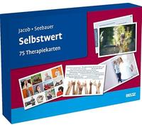 Selbstwert: 75 Therapiekarten. Kartenset mit 75 Karten in stabiler Box, mit 24-seitigem Booklet. Kartenformat 16,5 x 24 cm.