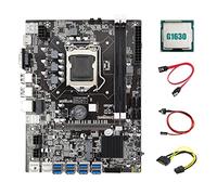 Selcouthlie Scheda Madre B75 ETH Mining da 8XPCIE Un USB+CPU G1630+SATA Cavo da 15 Pin Un 6 Pin+Cavo SATA+Cavo Interruttore Scheda Madre LGA1155