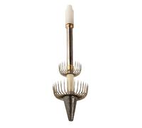 SELE TOTANARA LARGE IN OTTONE 2 CORONE E 1 LUCE SOPRA - PESO (GR): 450, LUNGHEZZA (CM): 27, DIAMETRO (MM): 1 CORONA 65MM / 1 CORONA 90MM
