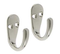 Select Hardware HK0209B - Appendiabiti singolo con viti, in nichel satinato, montaggio su porta e parete, per bagno, camera da letto, soggiorno, corridoio, confezione da 2