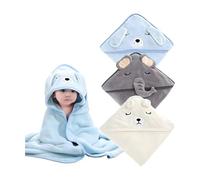 Select Zone 3 asciugamani per bambini con cappuccio, 80 x 80 cm, con cappuccio, morbido, super assorbente, per neonati e bambini (combinazione 1)