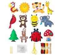 Select Zone kit di cucito per bambini Kit da cucito fai-da-te Borsa fatta a mano Filo da ricamo in feltro per bambini Ago in plastica Filo di cotone Forbici Artigianato (Le sette stelle)