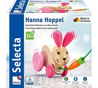 Selecta - Coniglio Hanna Hoppel, giocattolo da tirare in legno, 13 cm, 62023