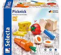 Selecta - Giocattolo “Picknick” in legno, set di cucina, 13 pezzi, 62020